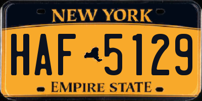 NY license plate HAF5129