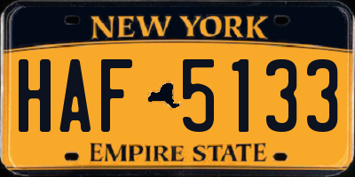 NY license plate HAF5133