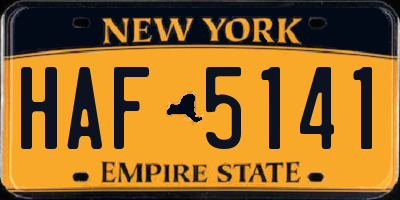 NY license plate HAF5141