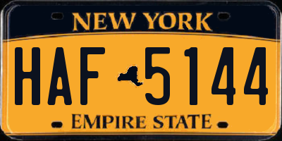 NY license plate HAF5144
