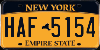 NY license plate HAF5154