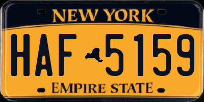 NY license plate HAF5159