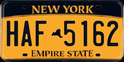 NY license plate HAF5162