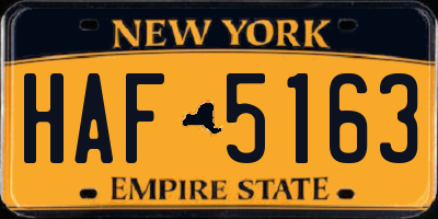 NY license plate HAF5163