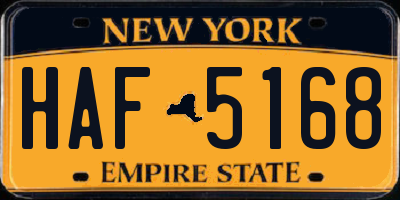 NY license plate HAF5168