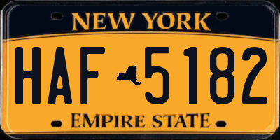 NY license plate HAF5182