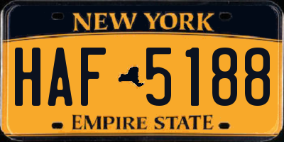 NY license plate HAF5188