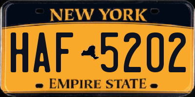 NY license plate HAF5202