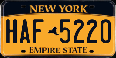 NY license plate HAF5220
