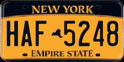 NY license plate HAF5248