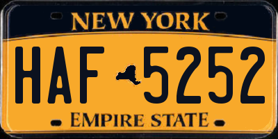 NY license plate HAF5252