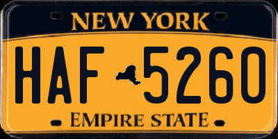 NY license plate HAF5260
