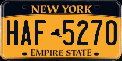 NY license plate HAF5270