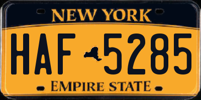 NY license plate HAF5285