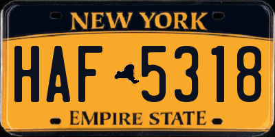 NY license plate HAF5318