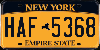 NY license plate HAF5368