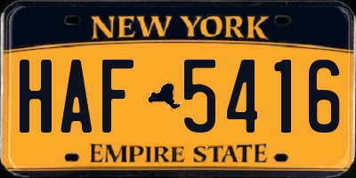 NY license plate HAF5416