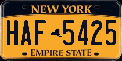 NY license plate HAF5425