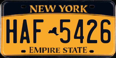 NY license plate HAF5426