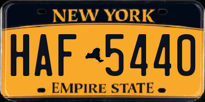 NY license plate HAF5440