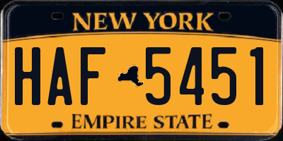 NY license plate HAF5451
