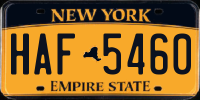 NY license plate HAF5460