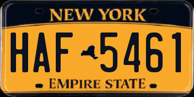 NY license plate HAF5461