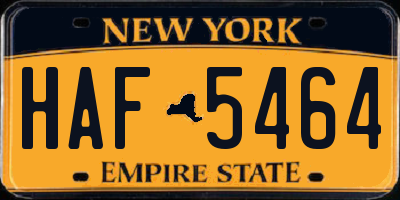 NY license plate HAF5464