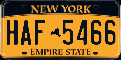 NY license plate HAF5466