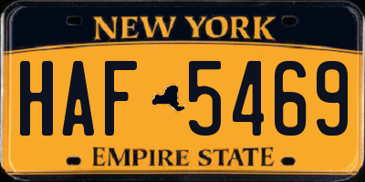 NY license plate HAF5469