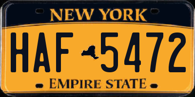 NY license plate HAF5472