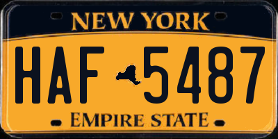 NY license plate HAF5487