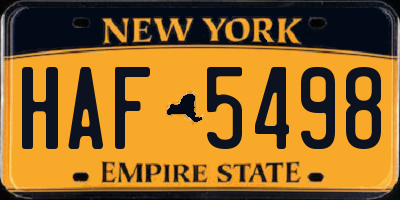 NY license plate HAF5498
