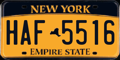 NY license plate HAF5516