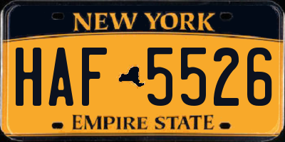 NY license plate HAF5526