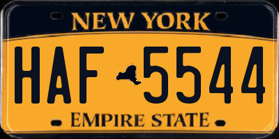 NY license plate HAF5544