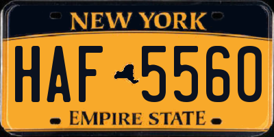NY license plate HAF5560