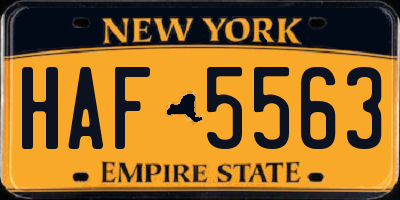 NY license plate HAF5563