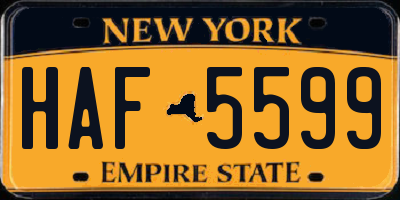 NY license plate HAF5599