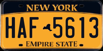 NY license plate HAF5613