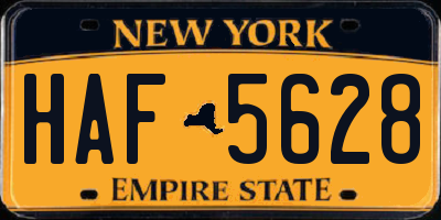 NY license plate HAF5628
