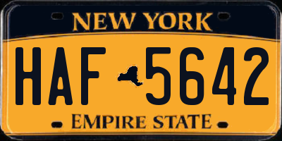 NY license plate HAF5642