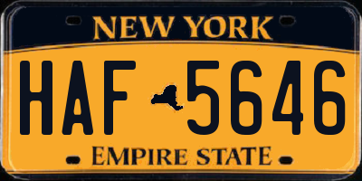 NY license plate HAF5646