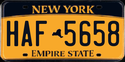 NY license plate HAF5658