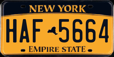 NY license plate HAF5664