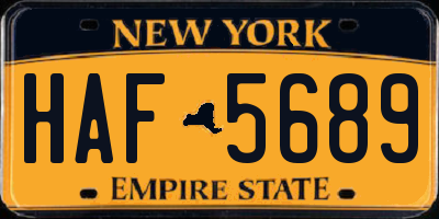 NY license plate HAF5689