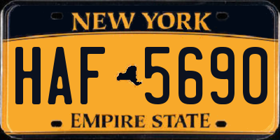 NY license plate HAF5690