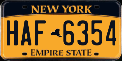 NY license plate HAF6354