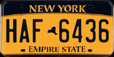 NY license plate HAF6436