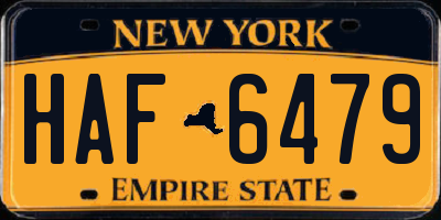 NY license plate HAF6479